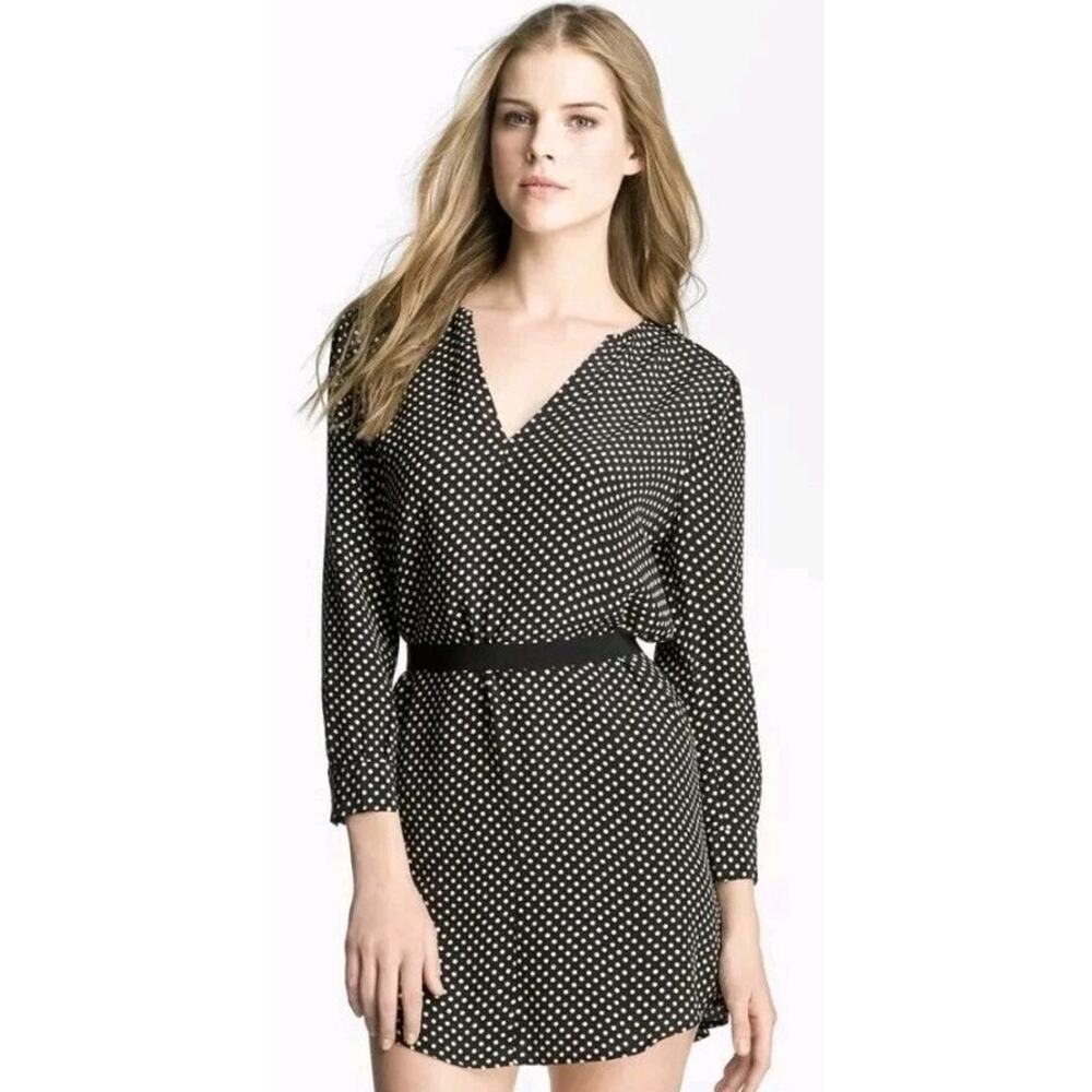 Joie Polka Dot Silk Modele Women's Dress Size Small Classic Preppy Timeless‎